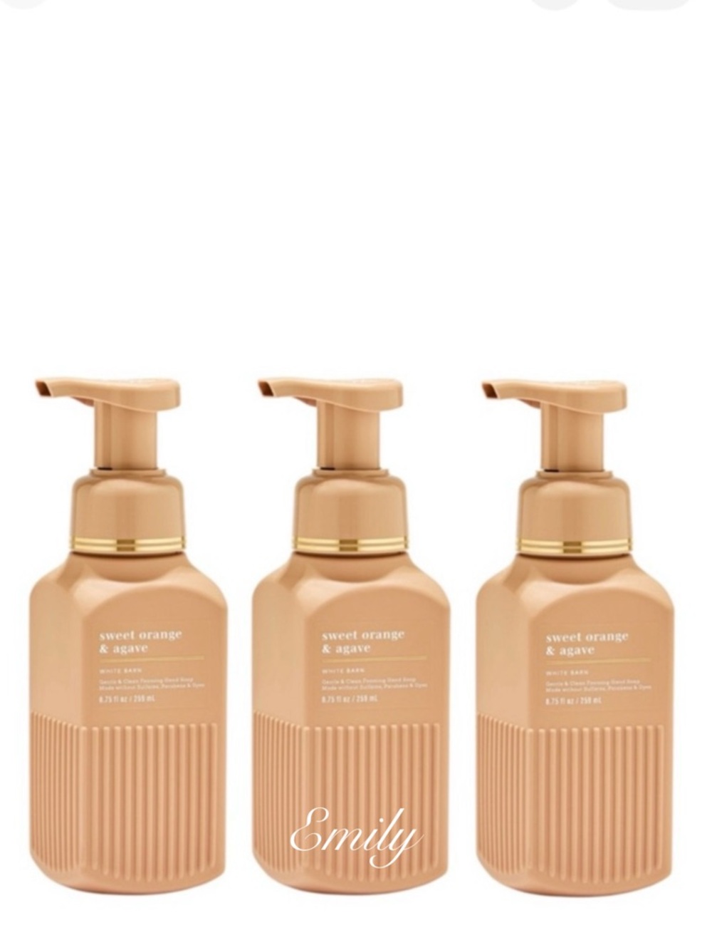 NEW Bath & Body Works 3PC SWEET ORANGE & AGAVE LUXE Foam Hand Soap Set Bundle